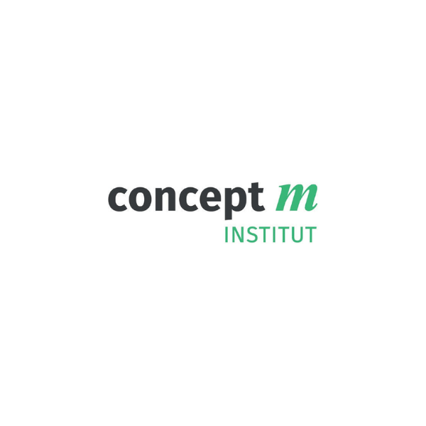 Concept M Institut The black and green concept M institut logo on a white background